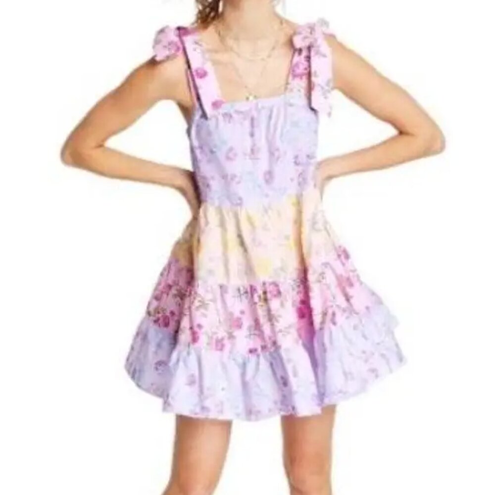 🌸 LOVESHACKFANCY x TARGET Jeanne Floral Mini Dress – M – Worn 1 Time 🌸 - Picture 3 of 16